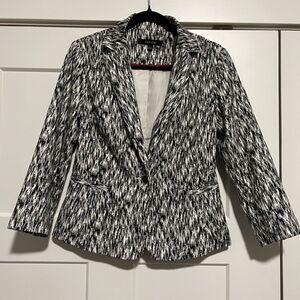 Darjoni Blazer Jacket Size S Geometric Black & White Womens Workwear